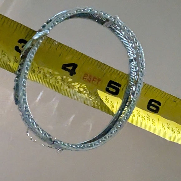 Authentic 1920s John H Peckham Bangle Bracelet Rhodium Plated - Picture 6 of 9